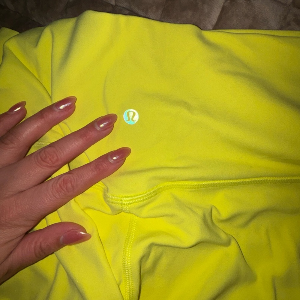 Lululemon Neon Yellow Athletic Leggings Align HR 28”